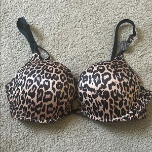 Victoria's Secret Black and Brown Animal Print Bra